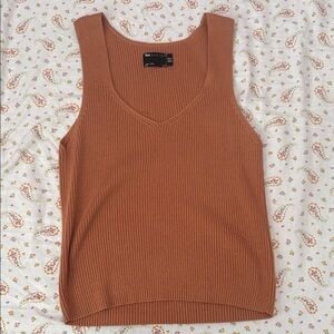 Women's Ribbed Tank Top - Brown
